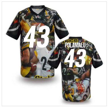 Pittsburgh Steelers #43 POLAMALU Men's Stitched NFL Elite Fanatical Version Jersey (7)