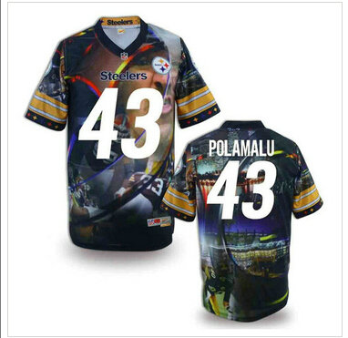 Pittsburgh Steelers #43 POLAMALU Men's Stitched NFL Elite Fanatical Version Jersey (2)