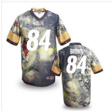 Pittsburgh Steelers #84 BROWN Men's Stitched NFL Elite Fanatical Version Jersey (10)