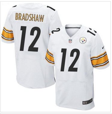Pittsburgh Steelers #12 Terry Bradshaw White NFL Elite Jersey