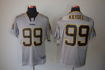 NEW NFL Pittsburgh Steelers 99 Keisel Lights Out Grey Jerseys(Elite)