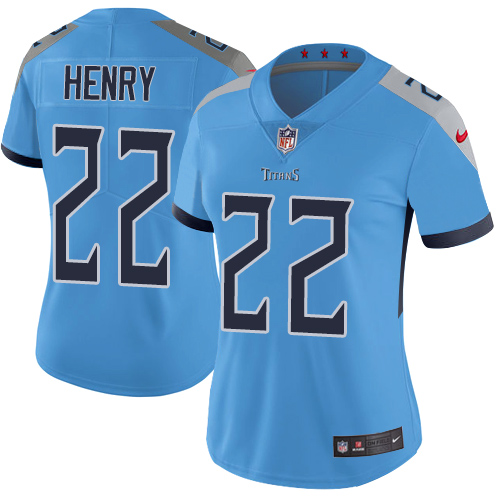 Nike Titans #22 Derrick Henry Light Blue Team Color Women's Stitched NFL Vapor Untouchable Limited Jersey Nike Titans #22 Derrick Henry Light Blue Team Color Women's Stitched NFL Vapor Untouchable Limited Jersey