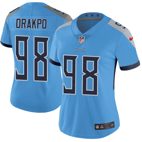 Nike Titans #98 Brian Orakpo Light Blue Team Color Women's Stitched NFL Vapor Untouchable Limited Jersey Nike Titans #98 Brian Orakpo Light Blue Team Color Women's Stitched NFL Vapor Untouchable Limited Jersey