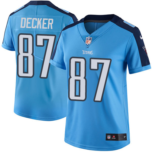 Nike Titans #87 Eric Decker Light Blue Women's Stitched NFL Limited Rush Jersey Nike Titans #87 Eric Decker Light Blue Women's Stitched NFL Limited Rush Jersey