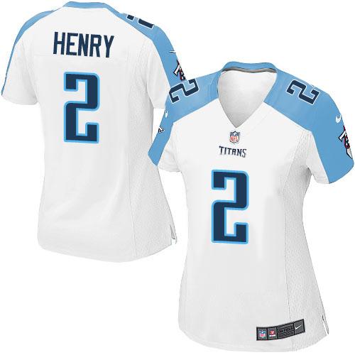 Women's Nike Titans #2 Derrick Henry White Stitched NFL Elite Jersey Women's Nike Titans #2 Derrick Henry White Stitched NFL Elite Jersey