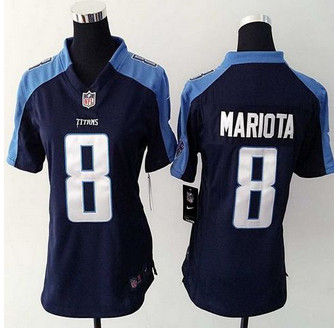 Women NEW Tennessee Titans #8 Marcus Mariota Navy Blue Alternate Stitched NFL Elite Jersey