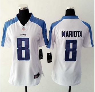 Women NEW Tennessee Titans #8 Marcus Mariota White Stitched NFL Elite Jersey