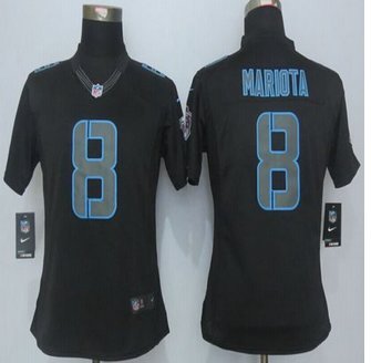 Women New Titans #8 Marcus Mariota Black Impact Stitched NFL Limited Jersey