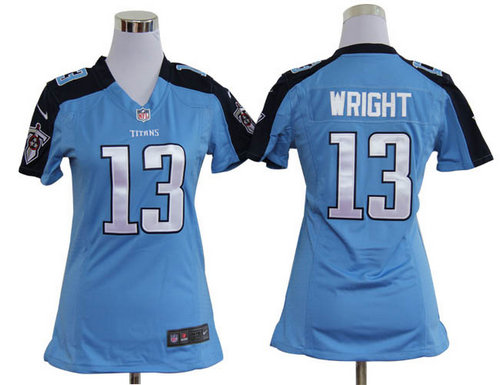 Women Nike Tennessee Titans 13 Kendall Wright Blue Jerseys