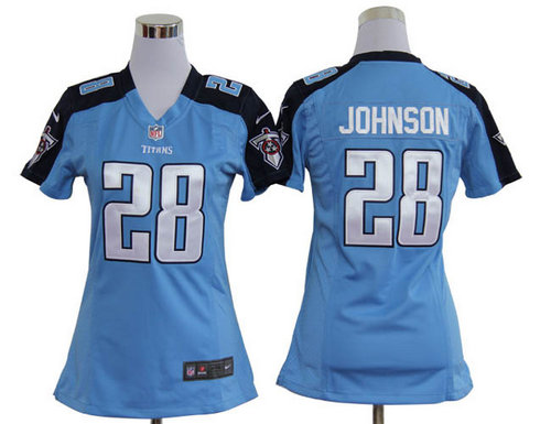 Women Nike Tennessee Titans 28 Chris Johnson Blue Jerseys