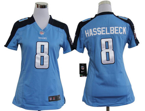 Women Nike Tennessee Titans 8 Matt Hasselbeck Team Color Game Jerseys