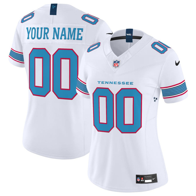 Women's Tennessee Titans Active Player Custom White 2026 F.U.S.E. Vapor Limited Stitched Football Jersey(Run Small) Women's Tennessee Titans Active Player Custom White 2026 F.U.S.E. Vapor Limited Stitched Football Jersey(Run Small)