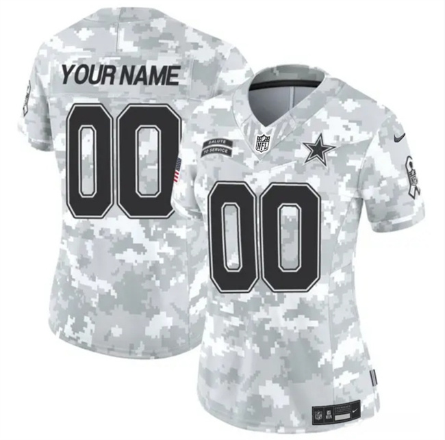 Women's Dallas Cowboys Active Player Custom 2024 F.U.S.E Arctic Camo Salute To Service Limited Stitched Football Jersey(Run Small) Women's Dallas Cowboys Active Player Custom 2024 F.U.S.E Arctic Camo Salute To Service Limited Stitched Football Jersey(Run Small)