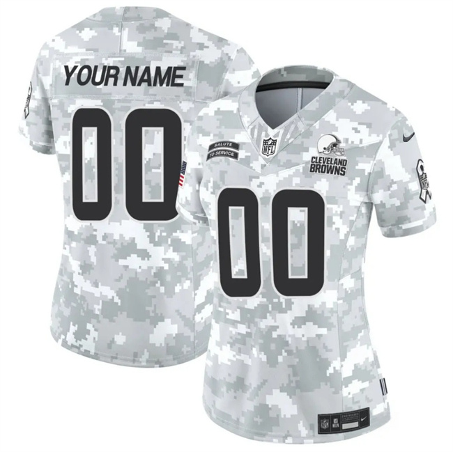 Women's Cleveland Browns Active Player Custom 2024 F.U.S.E Arctic Camo Salute To Service Limited Stitched Jersey(Run Small) Women's Cleveland Browns Active Player Custom 2024 F.U.S.E Arctic Camo Salute To Service Limited Stitched Jersey(Run Small)