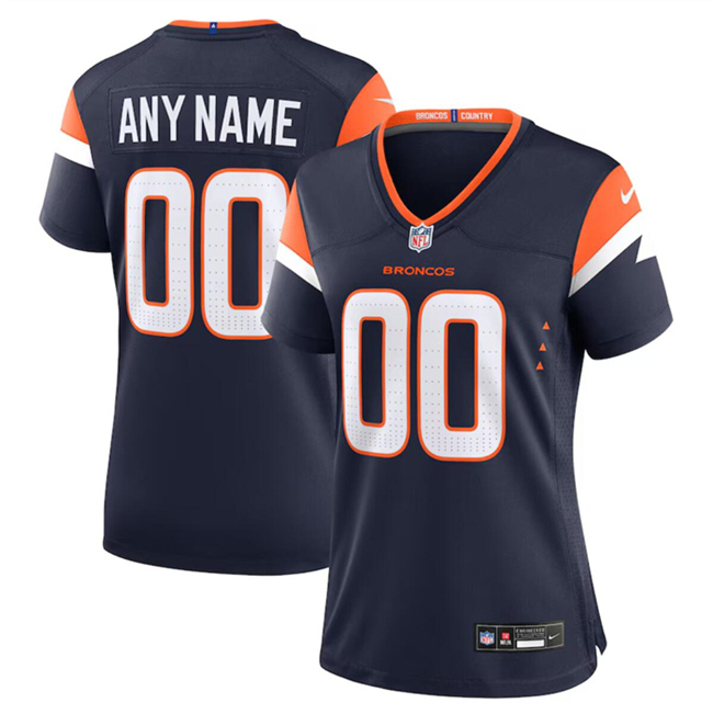 Women's Denver Broncos Active Player Custom Navy 2024 Stitched Jersey(Run Small) Women's Denver Broncos Active Player Custom Navy 2024 Stitched Jersey(Run Small)