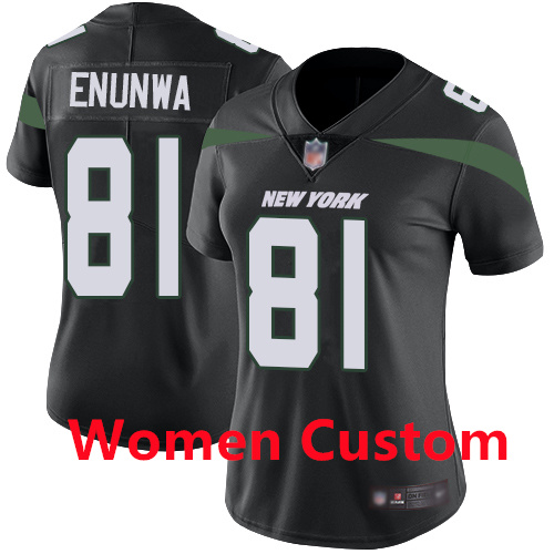 Custom Women's Jets Black Alternate Stitched Football Vapor Untouchable Limited Jersey Custom Women's Jets Black Alternate Stitched Football Vapor Untouchable Limited Jersey