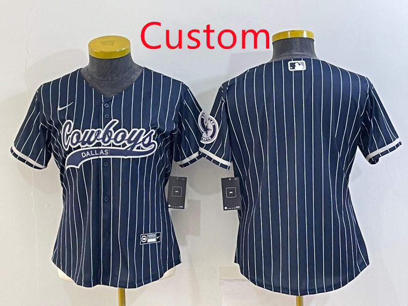 Women's Dallas Cowboys Blank Navy With Patch Cool Base Stitched Baseball Jersey(Run Small) Women's Dallas Cowboys Blank Navy With Patch Cool Base Stitched Baseball Jersey(Run Small)