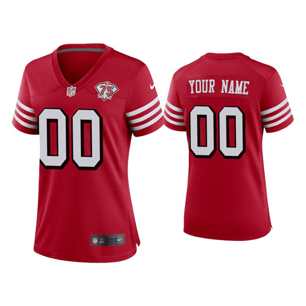 Custom 49ers 75th Anniversary Alternate Scarlet Jersey Custom 49ers 75th Anniversary Alternate Scarlet Jersey