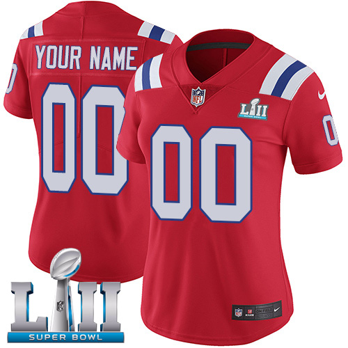 Nike NFL New England Patriots Vapor Untouchable Customized Super Bowl LII Limited Red Alternate Women's Jersey Nike NFL New England Patriots Vapor Untouchable Customized Super Bowl LII Limited Red Alternate Women's Jersey