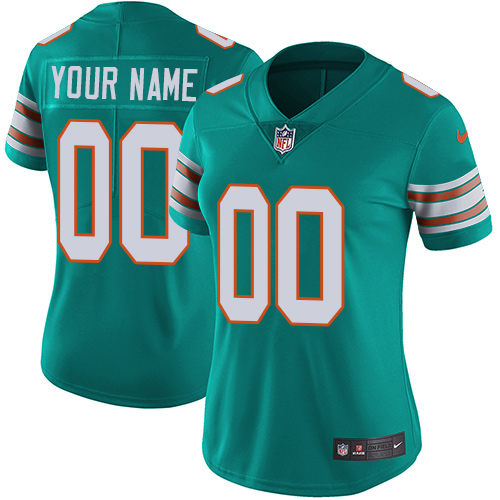 Nike NFL Miami Dolphins Vapor Untouchable Customized Elite Aqua Green Alternate Women's Jersey Nike NFL Miami Dolphins Vapor Untouchable Customized Elite Aqua Green Alternate Women's Jersey