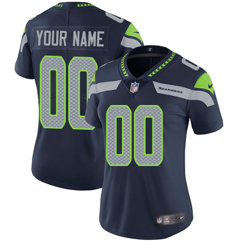 Nike NFL Seattle Seahawks Vapor Untouchable Customized Elite Navy Blue Home Women's Jersey Nike NFL Seattle Seahawks Vapor Untouchable Customized Elite Navy Blue Home Women's Jersey