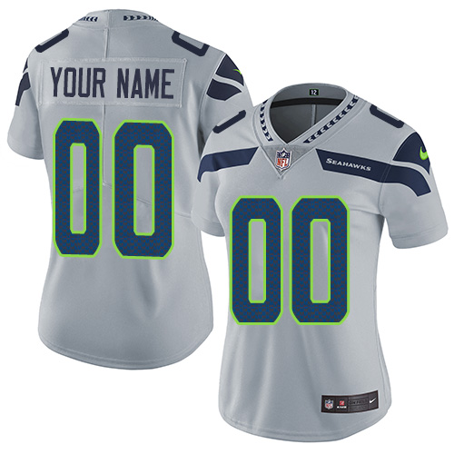 Nike NFL Seattle Seahawks Vapor Untouchable Customized Elite Grey Alternate Women's Jersey Nike NFL Seattle Seahawks Vapor Untouchable Customized Elite Grey Alternate Women's Jersey