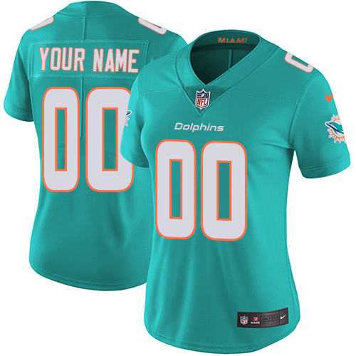 Nike NFL Miami Dolphins Vapor Untouchable Customized Elite Aqua Green Home Women's Jersey Nike NFL Miami Dolphins Vapor Untouchable Customized Elite Aqua Green Home Women's Jersey