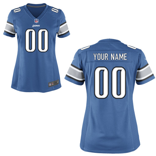 Women's Nike Detroit Lions Customized Game Team Color Jersey Women's Nike Detroit Lions Customized Game Team Color Jersey