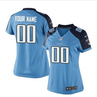 Women's Nike Tennessee Titans Customized Elite Light Blue Team Color NFL Jersey Women's Nike Tennessee Titans Customized Elite Light Blue Team Color NFL Jersey