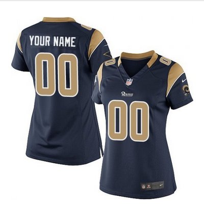 Women's Nike Los Angeles Rams Customized Limited Navy Blue Team Color NFL Jersey Women's Nike Los Angeles Rams Customized Limited Navy Blue Team Color NFL Jersey