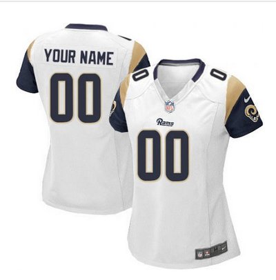Women's Nike Los Angeles Rams Customized Limited White NFL Jersey Women's Nike Los Angeles Rams Customized Limited White NFL Jersey