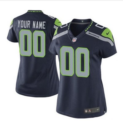 Women's Nike Seattle Seahawks Customized Limited Steel Blue Team Color NFL Jersey Women's Nike Seattle Seahawks Customized Limited Steel Blue Team Color NFL Jersey