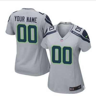 Women's Nike Seattle Seahawks Customized Limited Grey Alternate NFL Jersey Women's Nike Seattle Seahawks Customized Limited Grey Alternate NFL Jersey