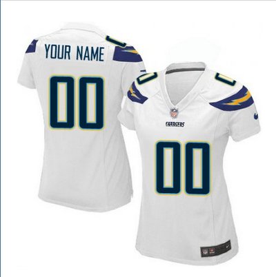 Women's Nike San Diego Chargers Customized Elite White NFL Jersey Women's Nike San Diego Chargers Customized Elite White NFL Jersey