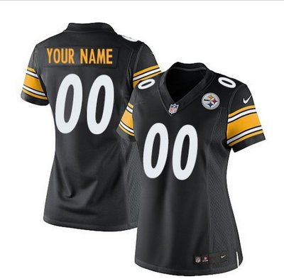 Women's Nike Pittsburgh Steelers Customized Limited Black Team Color NFL Jersey Women's Nike Pittsburgh Steelers Customized Limited Black Team Color NFL Jersey