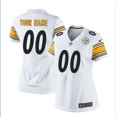 Women's Nike Pittsburgh Steelers Customized Elite White NFL Jersey Women's Nike Pittsburgh Steelers Customized Elite White NFL Jersey