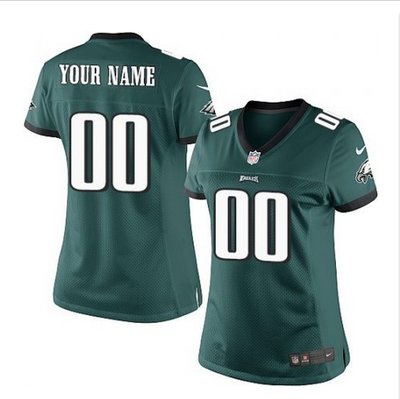 Women's Nike Philadelphia Eagles Customized Elite Midnight Green Team Color NFL Jersey