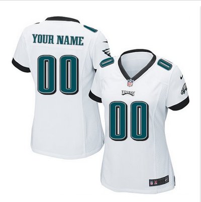 Women's Nike Philadelphia Eagles Customized Limited White NFL Jersey Women's Nike Philadelphia Eagles Customized Limited White NFL Jersey