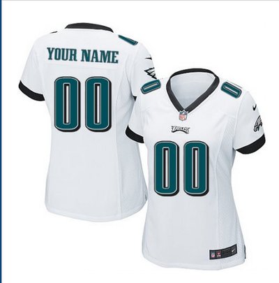 Women's Nike Philadelphia Eagles Customized Elite White NFL Jersey Women's Nike Philadelphia Eagles Customized Elite White NFL Jersey