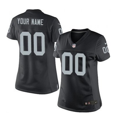 Women's Nike Oakland Raiders Customized Elite Black Team Color NFL Jersey Women's Nike Oakland Raiders Customized Elite Black Team Color NFL Jersey