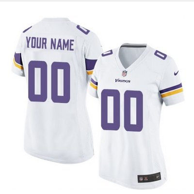 Women's Nike Minnesota Vikings Customized Limited White NFL Jersey