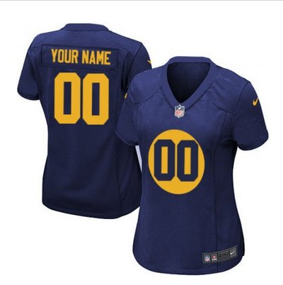Women's Nike Green Bay Packers Customized Elite Navy Blue Alternate NFL Jersey Women's Nike Green Bay Packers Customized Elite Navy Blue Alternate NFL Jersey