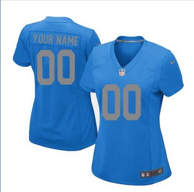 Women's Nike Detroit Lions Customized Limited Blue Alternate NFL Jersey Women's Nike Detroit Lions Customized Limited Blue Alternate NFL Jersey