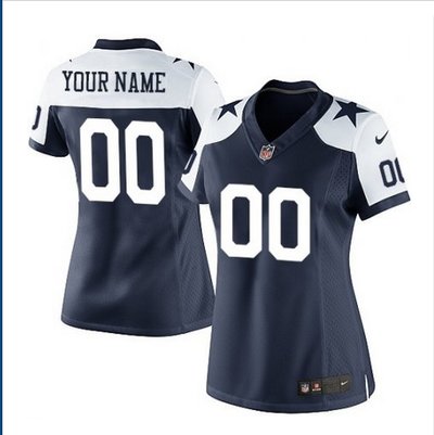 Women's Nike Dallas Cowboys Customized Elite Blue Thanksgiving Alternate NFL Jersey Women's Nike Dallas Cowboys Customized Elite Blue Thanksgiving Alternate NFL Jersey