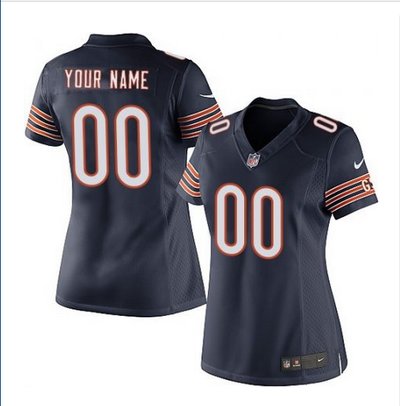 Women's Nike Chicago Bears Customized Elite Navy Blue Team Color NFL Jersey Women's Nike Chicago Bears Customized Elite Navy Blue Team Color NFL Jersey