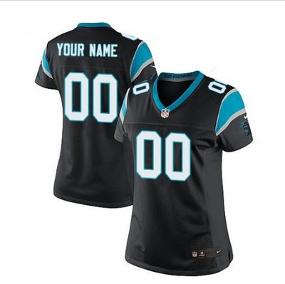 Women's Nike Carolina Panthers Customized Elite Black Team Color NFL Jersey Women's Nike Carolina Panthers Customized Elite Black Team Color NFL Jersey