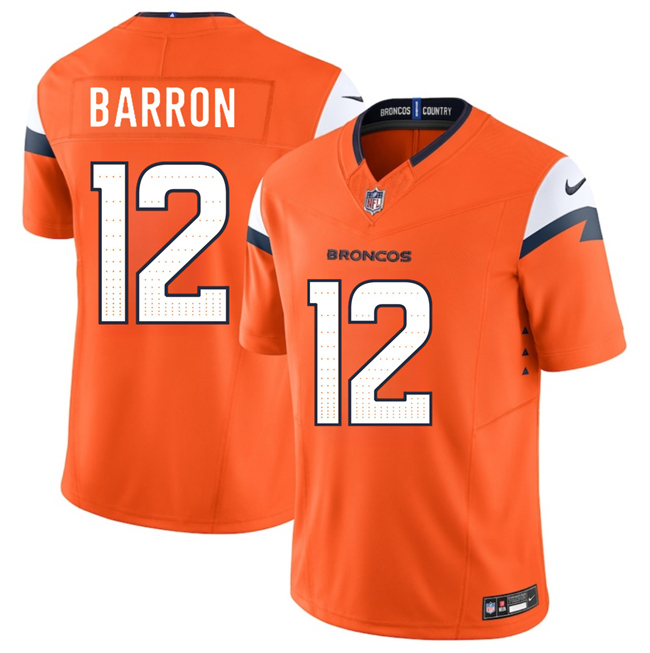 Youth Denver Broncos #12 Jahdae Barron Orange 2025 Draft F.U.S.E. Vapor Limited Stitched Football Jersey Youth Denver Broncos #12 Jahdae Barron Orange 2025 Draft F.U.S.E. Vapor Limited Stitched Football Jersey