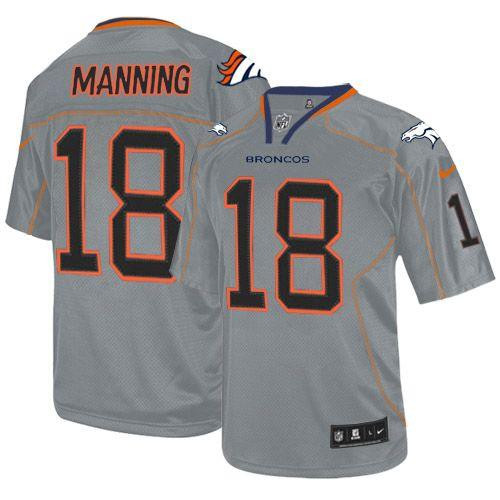 Nike Broncos #18 Peyton Manning Lights Out Grey Youth Stitched NFL Elite Jersey Nike Broncos #18 Peyton Manning Lights Out Grey Youth Stitched NFL Elite Jersey