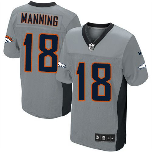 Nike Broncos #18 Peyton Manning Grey Shadow Youth Stitched NFL Elite Jersey Nike Broncos #18 Peyton Manning Grey Shadow Youth Stitched NFL Elite Jersey