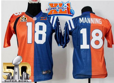 Nike Broncos #18 Peyton Manning OrangeBlue Super Bowl XLI & Super Bowl 50 Youth Stitched NFL Elite Split Colts Jersey Nike Broncos #18 Peyton Manning OrangeBlue Super Bowl XLI & Super Bowl 50 Youth Stitched NFL Elite Split Colts Jersey